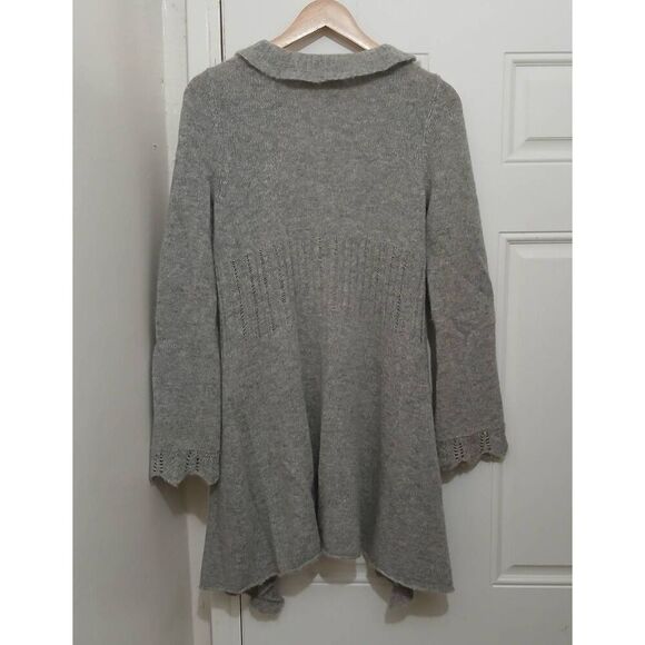 Sparrow womens small lightweight long cardigan sweater angora wool gray - Picture 5 of 7
